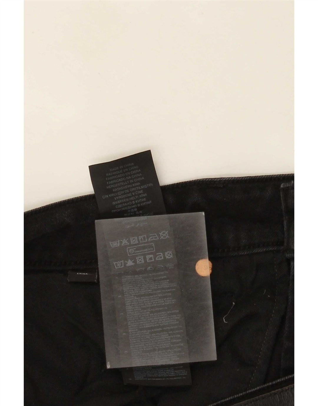 G-Star Hombre 3301 Slim Jeans W38 L34 Algodón Negro