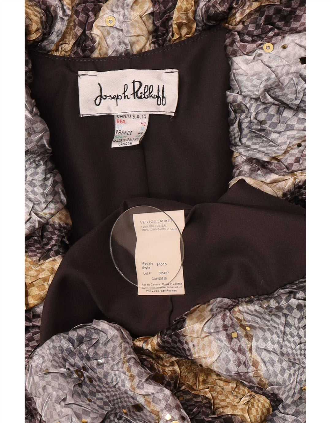 Joseph Ribkoff Chaqueta Blazer para Mujer Reino Unido 16 Grande Multicolor Geométrico