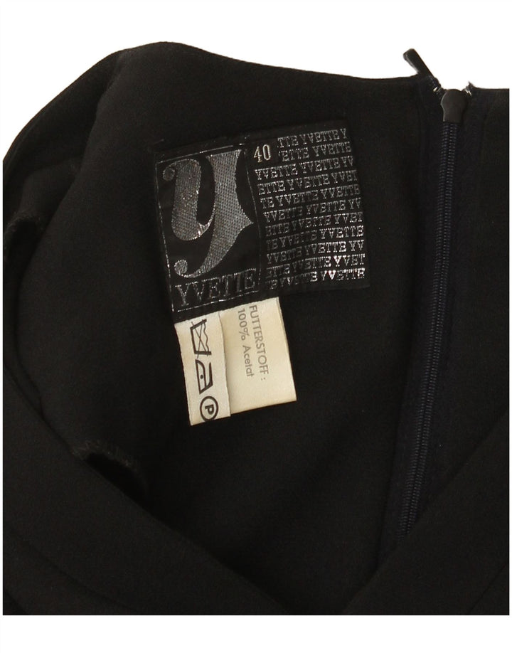 Yvette Vestido evasé de manga larga para mujer EU 40 Mediano Acetato negro