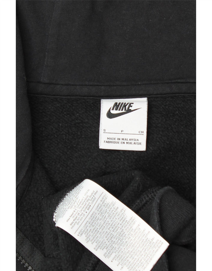 NIKE Sudadera con capucha y cremallera para hombre, talla pequeña, algodón negro