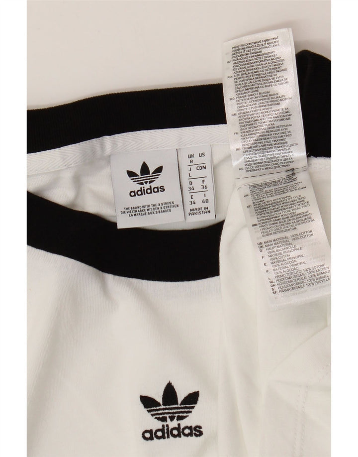 ADIDAS Camiseta extragrande para mujer UK 8 Small White Cotton