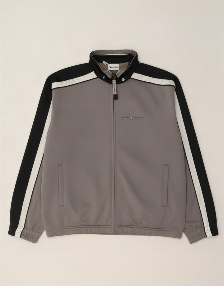 Diadora Chaqueta de chándal para hombre ES 36 Small Grey Colourblock Poliéster