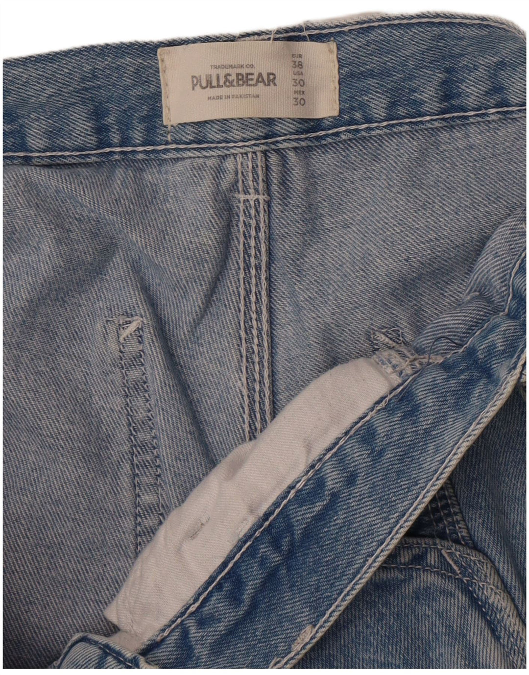 Pull & Bear Pantalones cortos vaqueros cargo para mujer EU 38 Medium W30 Azul