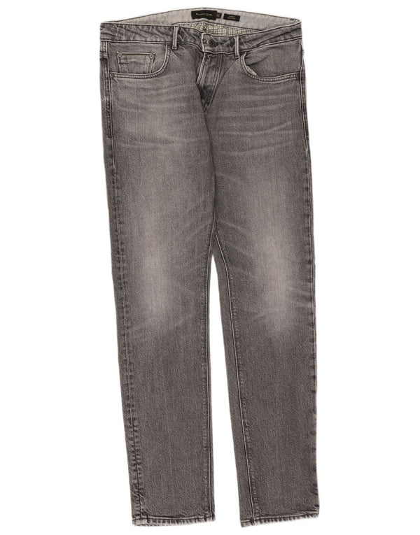 Massimo Dutti Jeans Slim Hombre EU 42 Large W32 L32 Gris Algodón