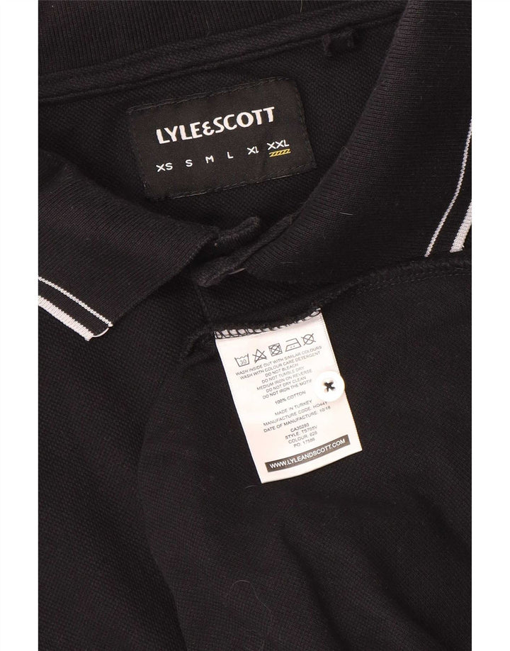 Lyle & Scott Polo para hombre 2XL Algodón negro