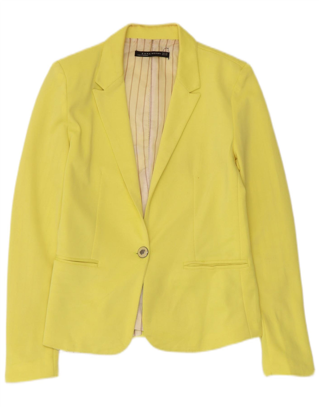 Zara Mujer Chaqueta Blazer De 1 Botón UK 6 XS Amarillo