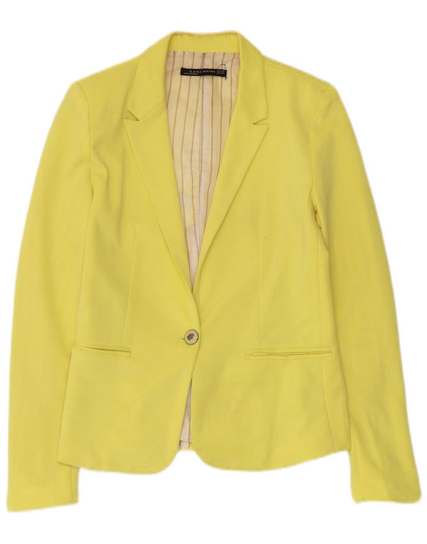 Zara Mujer Chaqueta Blazer De 1 Botón UK 6 XS Amarillo