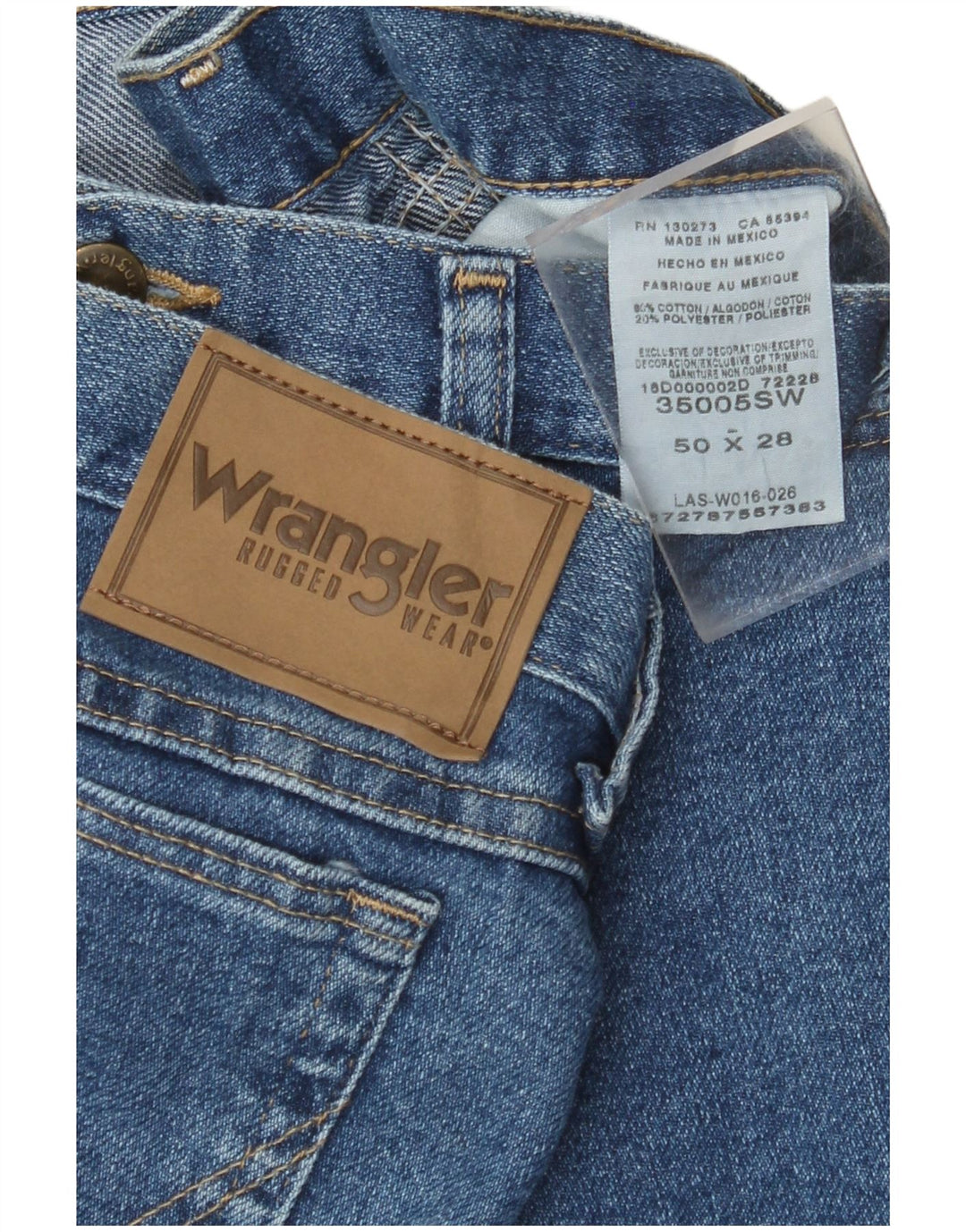 WRANGLER Vaqueros rectos para hombre W50 L28 Algodón azul