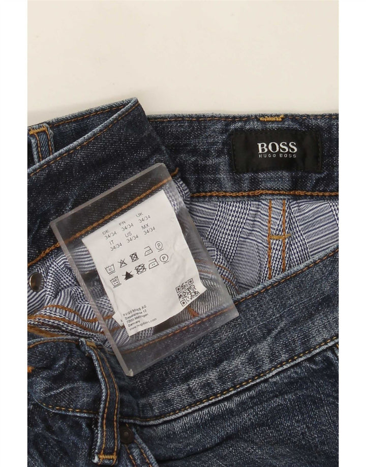 Vaqueros Hugo Boss Hombre Rectos W34 L34 Algodón Azul