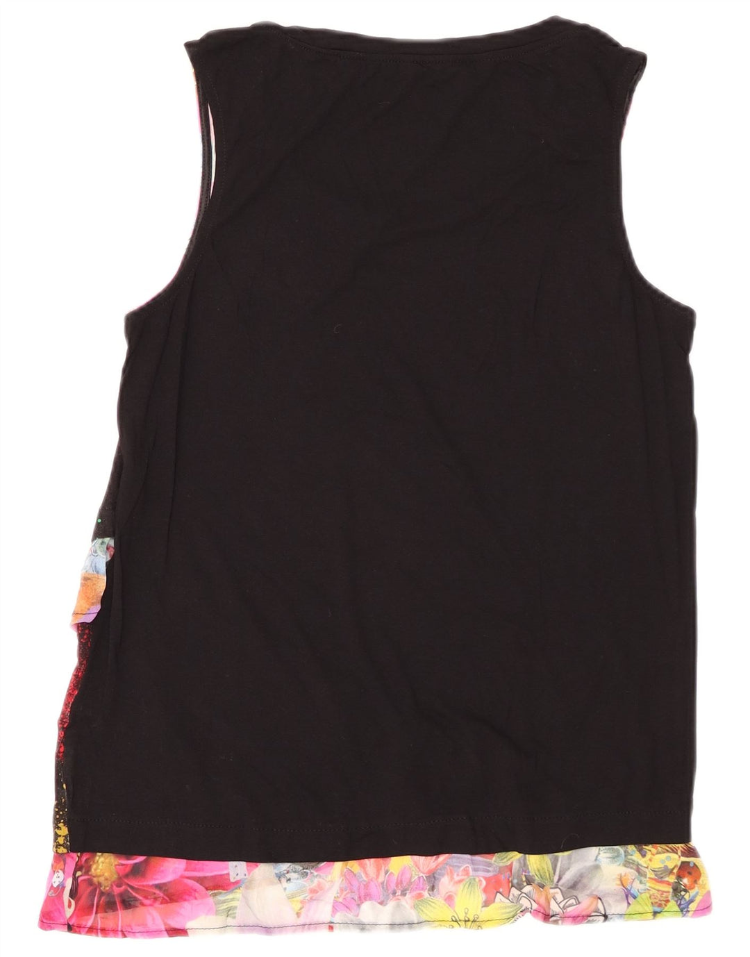 DESIGUAL Blusa sin mangas gráfica para mujer Top UK 40 Medium Black Floral