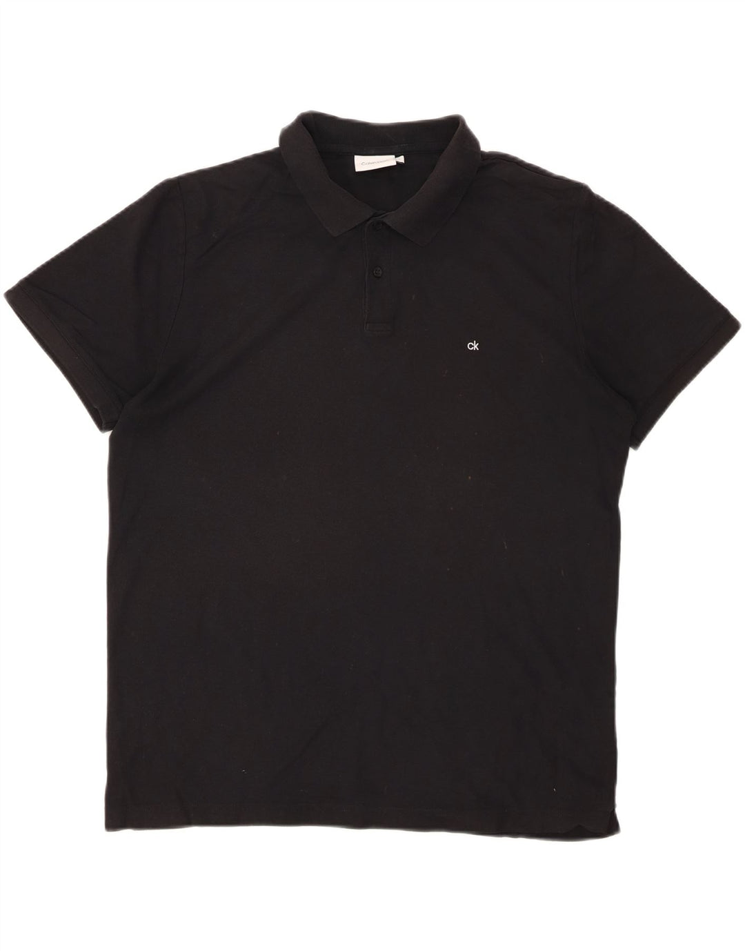 CALVIN KLEIN Polo para hombre grande de algodón negro