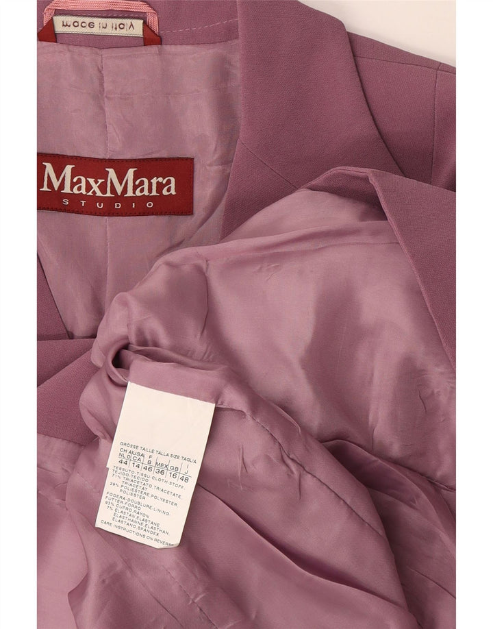 Max Mara Chaqueta Blazer de Manga 3/4 con 2 Botones para Mujer UK 46 Grande Rosa