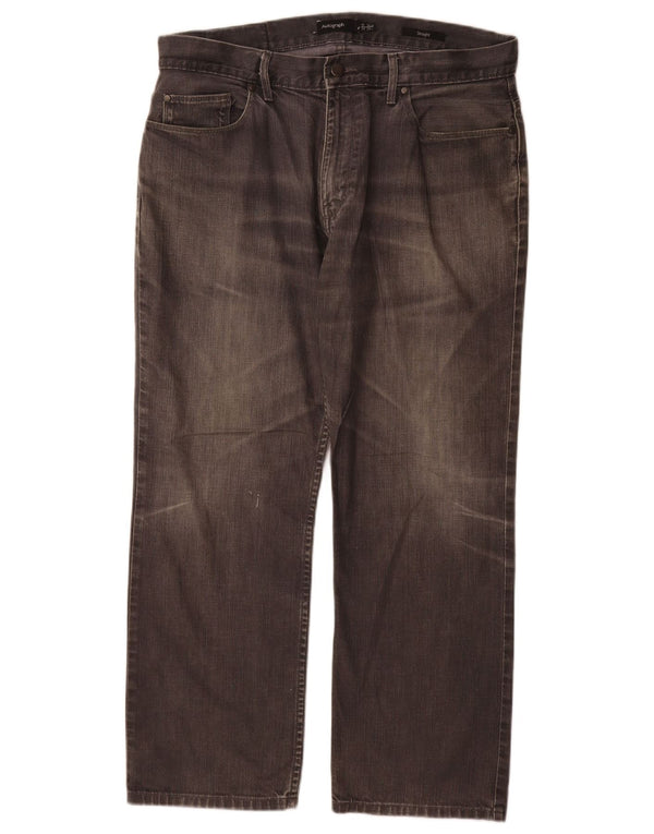 Marks & Spencer Vaqueros rectos autógrafos para hombre W36 L29 Algodón gris