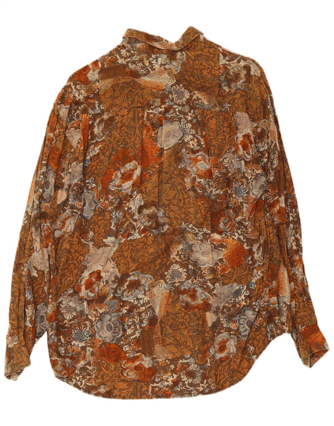 Camisa vintage para hombre pequeña marrón floral