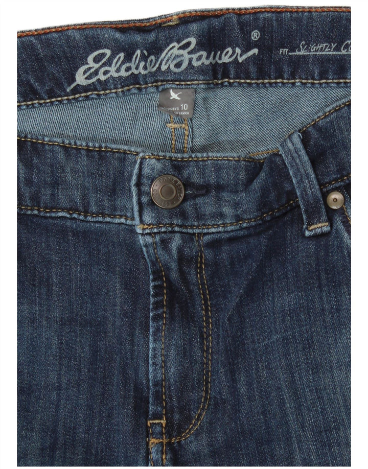 EDDIE BAUER Pantalones cortos de mezclilla ligeramente curvados para mujer US 10 Large W32 Azul