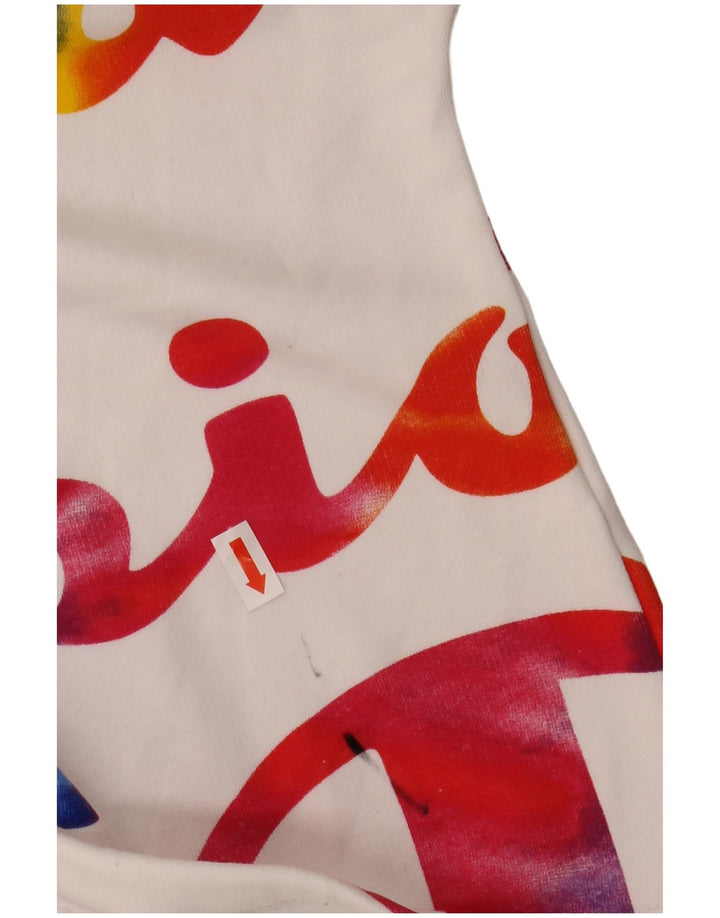 CHAMPION Sudadera con gráfico recortado de gran tamaño para mujer UK 6 XS Blanco