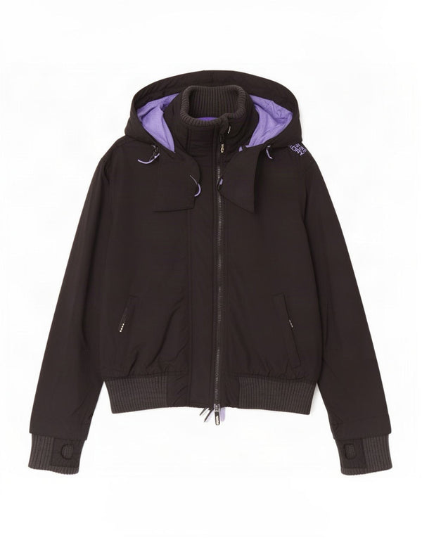 Superdry Chaqueta Bomber con Capucha The Windbomber Graphic para Mujer UK 40 XL Negro