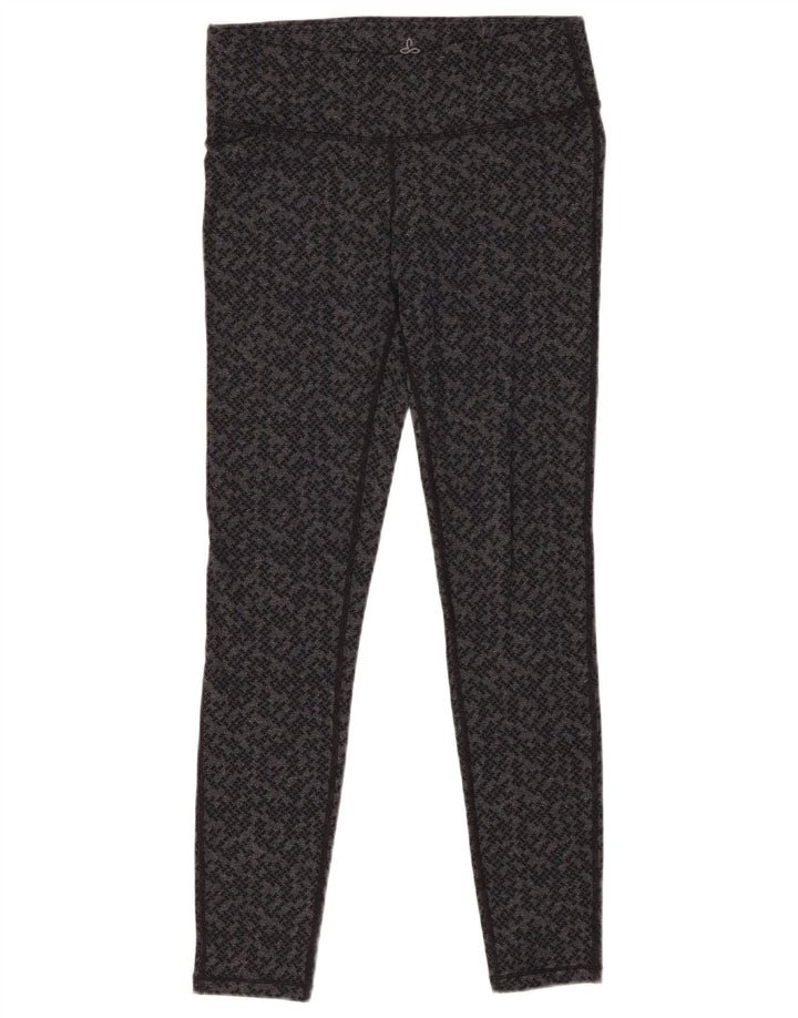 PRANA Leggings para mujer UK 8 Small Gris Geométrico Nylon