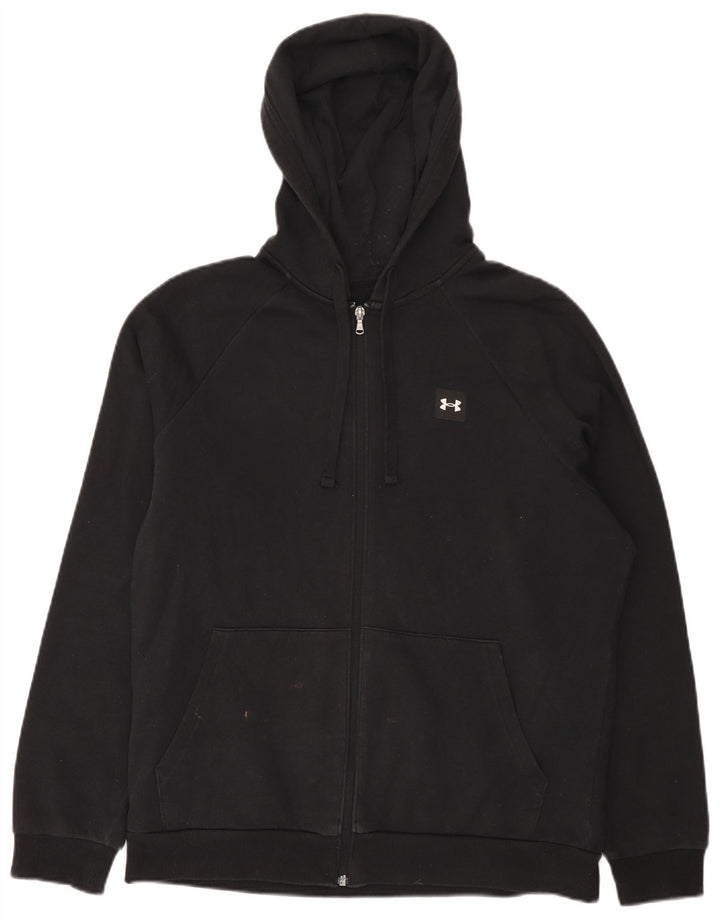 Under Armour Cold Gear Zip Sudadera con capucha para hombre, talla mediana, algodón negro