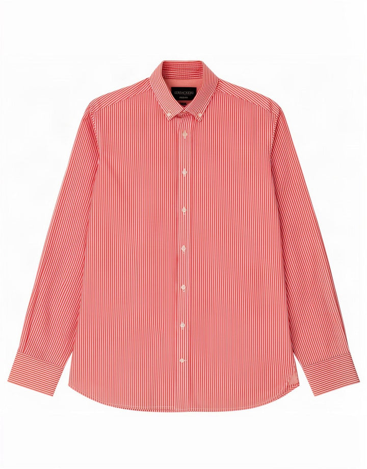 Hackett Hombre Camisa Mediana De Algodón A Rayas Rojas