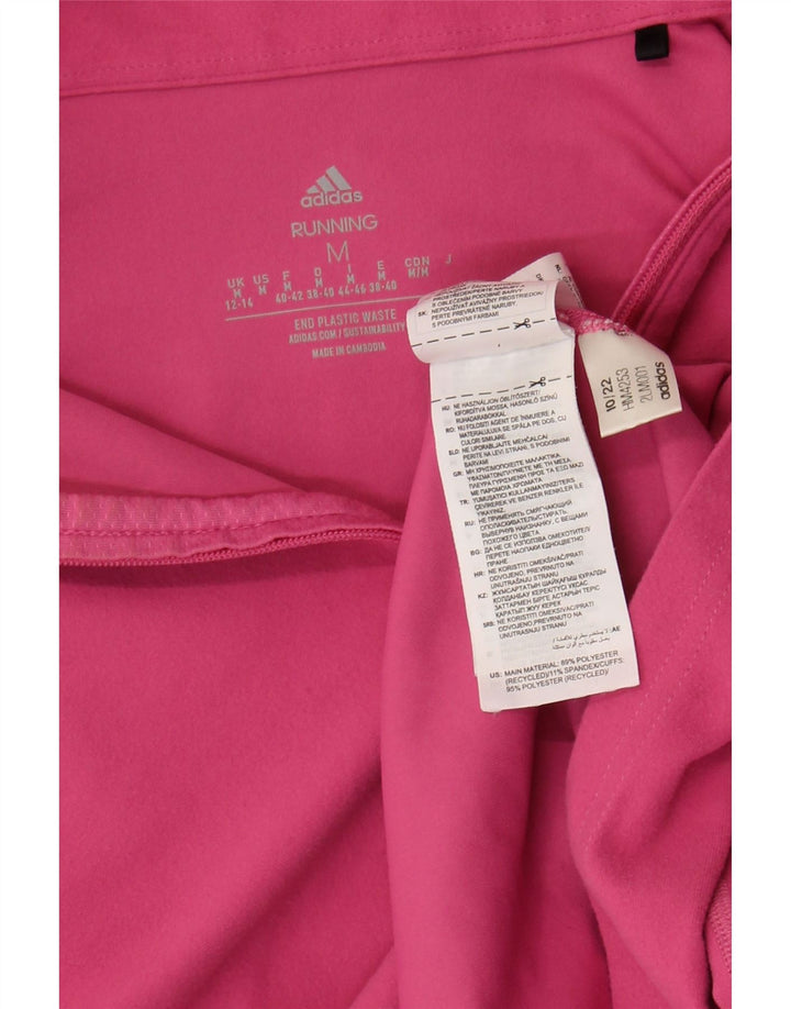 Adidas Mujer Zip Neck Jersey Chándal Top UK 12/14 Medium Pink