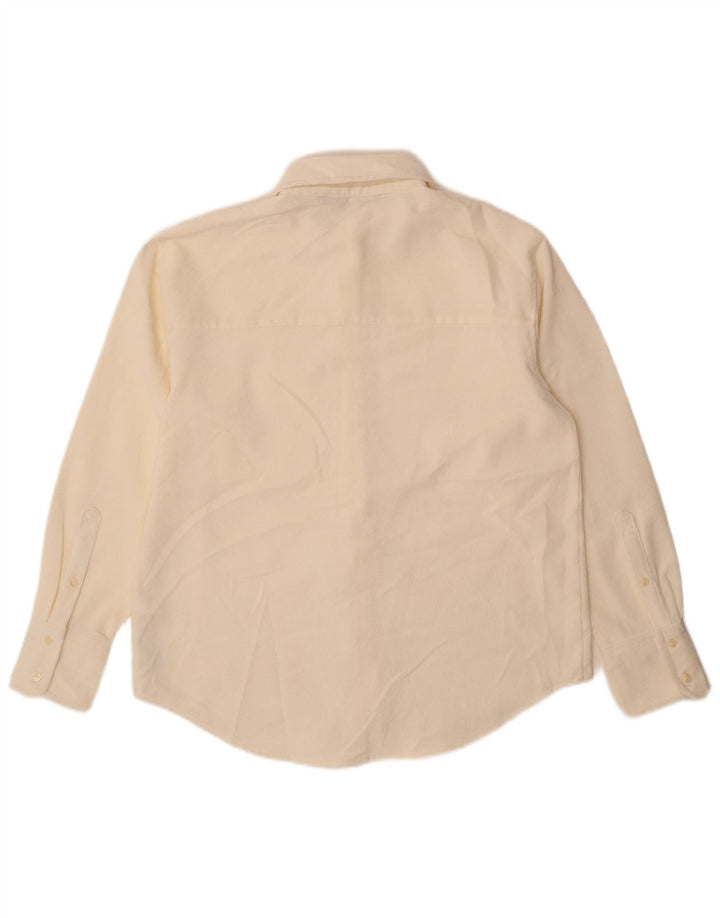 Zara Mujer Sobrecamisa Camisa Extragrande UK 10 Small Off White Poliéster