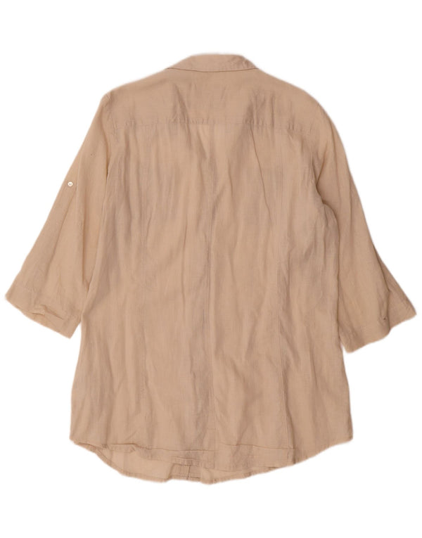 Brugi Camisa de manga 3/4 para mujer UK 46 Large Beige