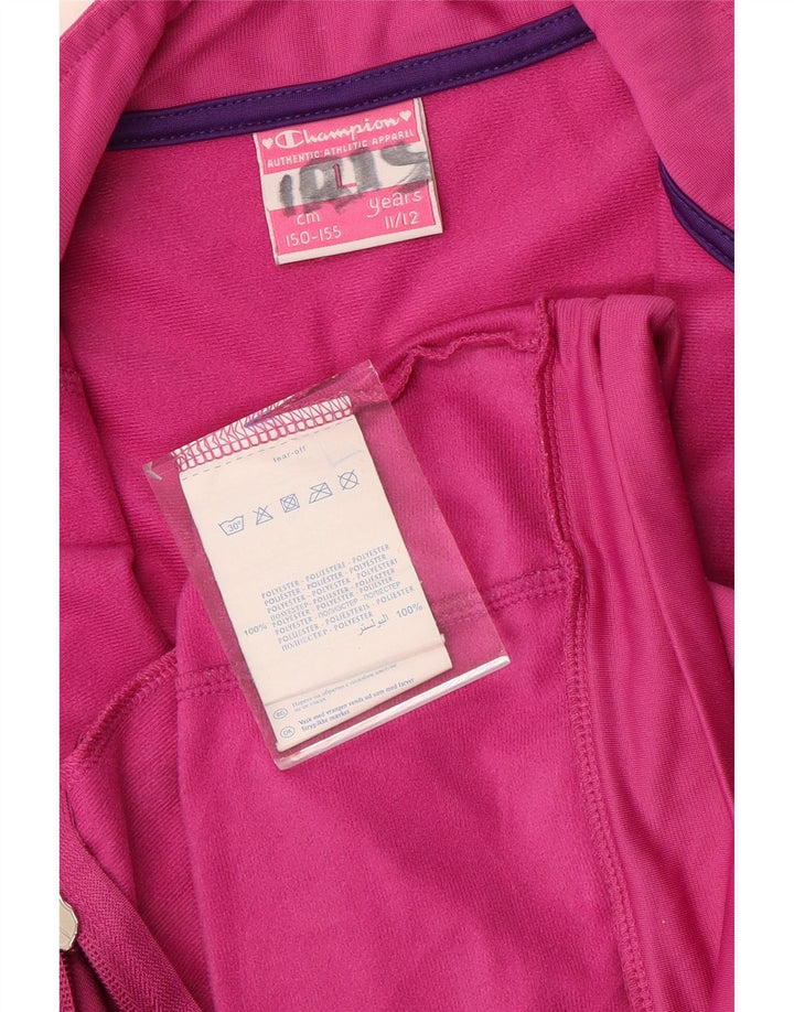 CHAMPION Chaqueta superior de chándal con gráfico para niñas 11-12 años Grande Rosa