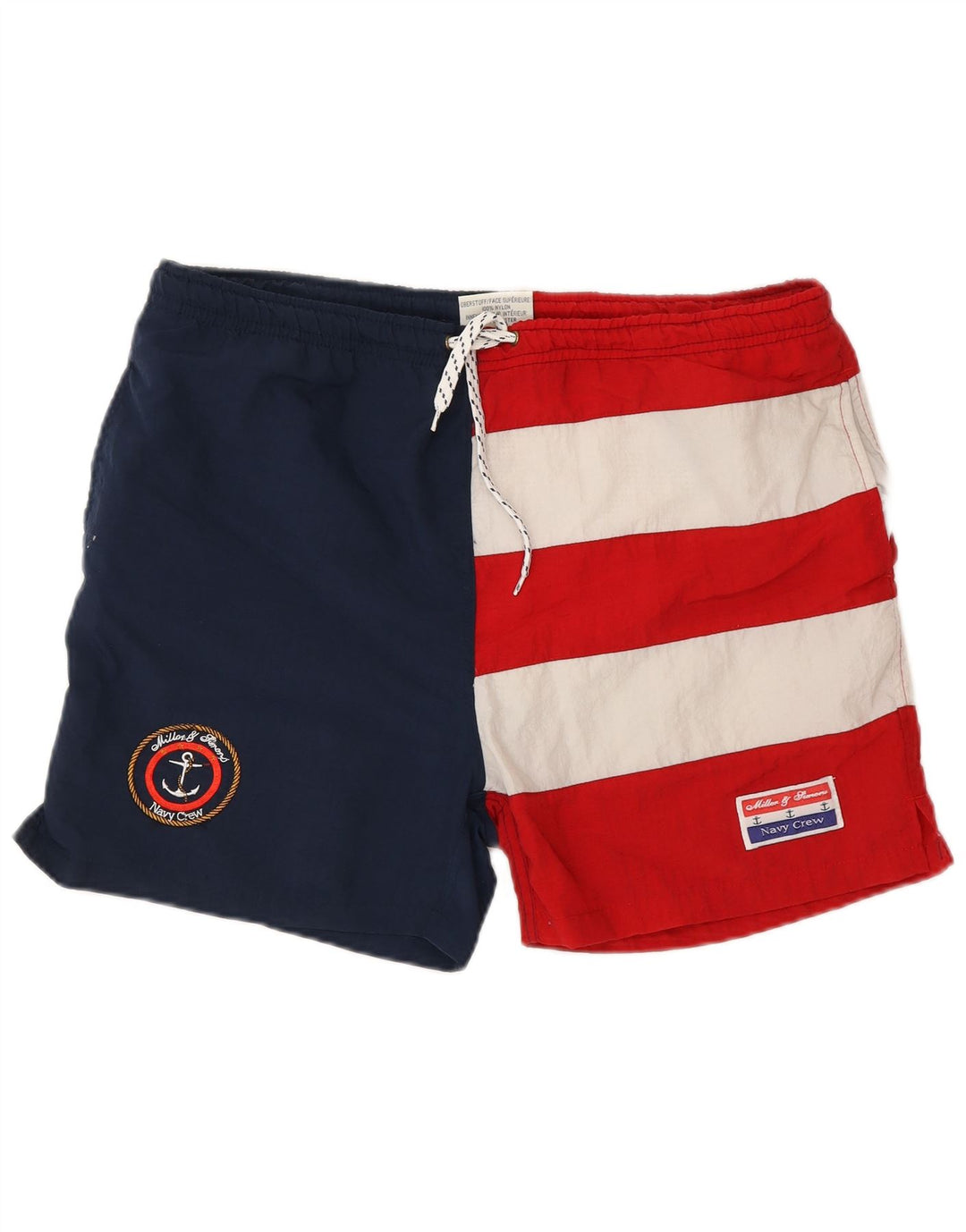 Bañador vintage con estampado gráfico para hombre, nailon color block mediano, multicolor