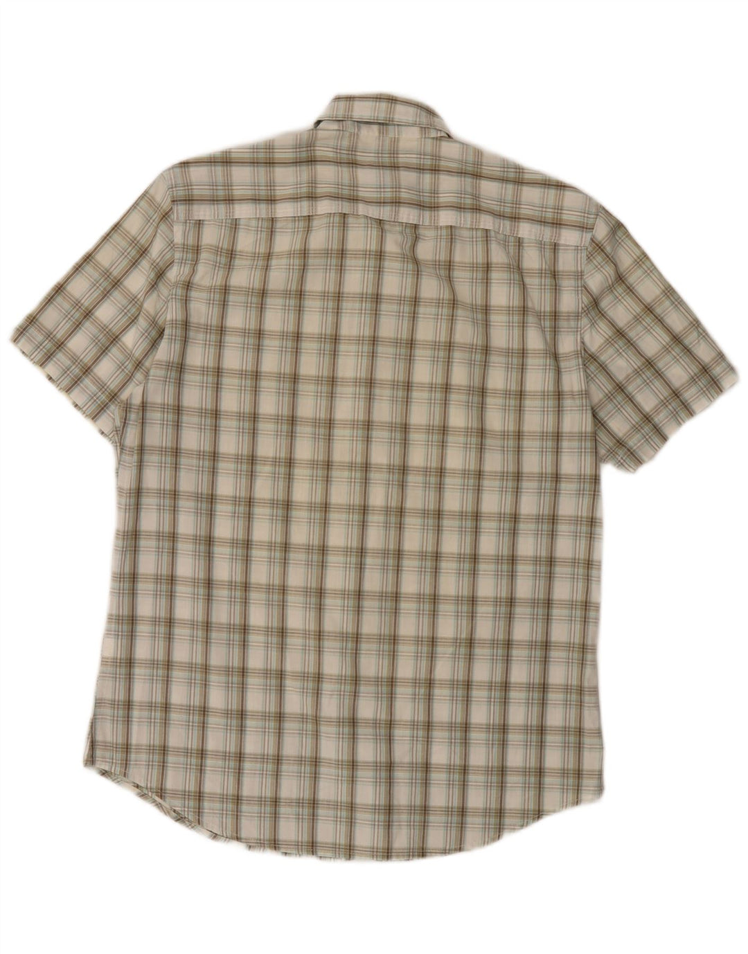 Calvin Klein Jeans Camisa militar de manga corta para hombre Cuadros beige medio