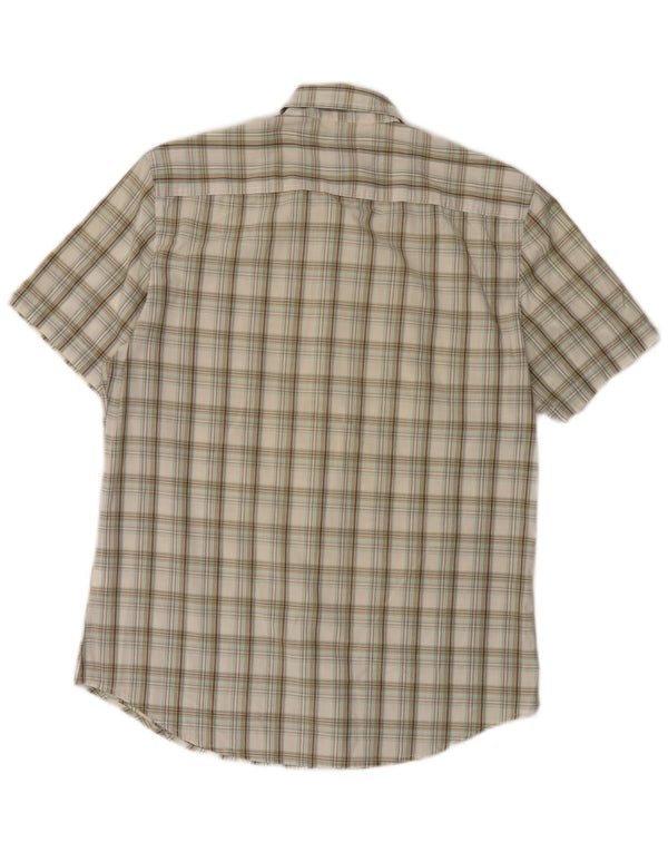 Calvin Klein Jeans Camisa militar de manga corta para hombre Cuadros beige medio