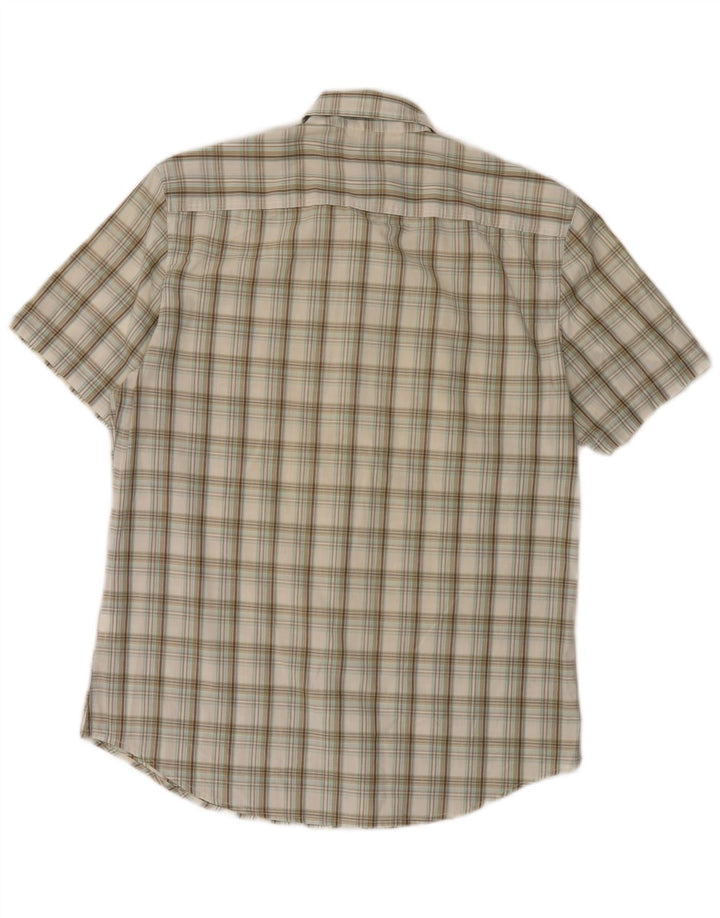 Calvin Klein Jeans Camisa militar de manga corta para hombre Cuadros beige medio
