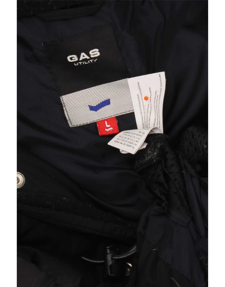 Gas Mens Utility Abrigo acolchado con capucha UK 40 Large Poliéster azul marino