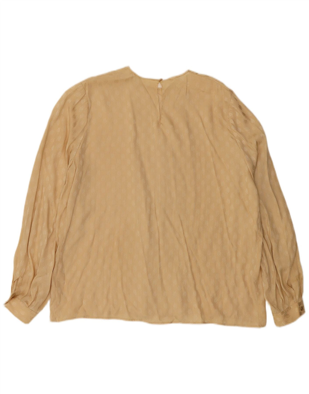 Vintage mujer patrón abstracto blusa de manga larga Top UK 18 XL Beige