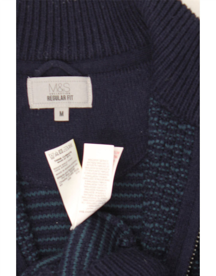 Marks & Spencer Suéter tipo cárdigan de ajuste regular para hombre Acrílico azul marino mediano