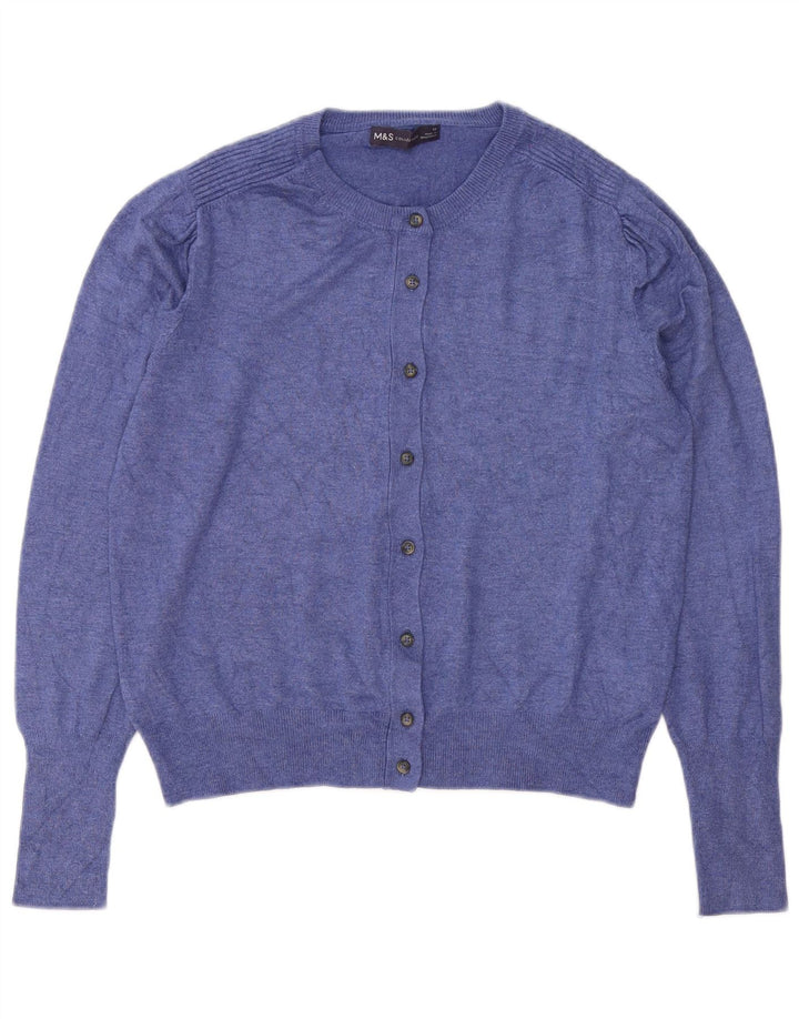 Marks & Spencer - Cárdigan para mujer, talla 40, viscosa azul medio