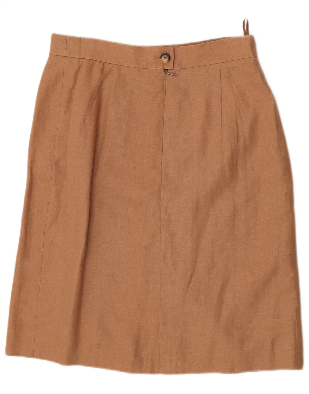 HERMES Falda recta para mujer IT 44 Mediana W30 Lino beige