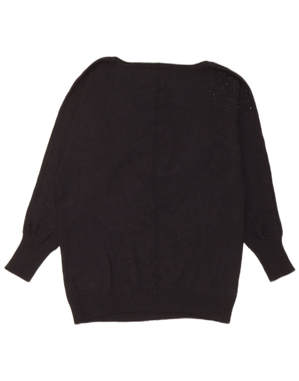 Guess Jersey extragrande con cuello barco para mujer UK 4 XS Viscosa negra