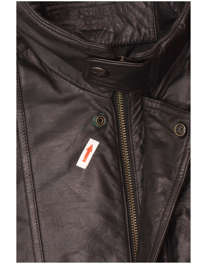 WESTBURY Chaqueta de cuero para hombre IT 52 XL Cuero negro