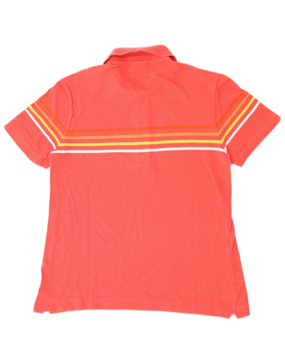 LACOSTE Polo para hombre talla 3 pequeño algodón a rayas rosa