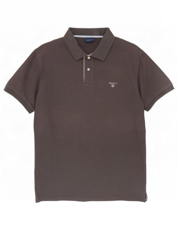 Gant Mens Polo Shirt Large Grey Cotton