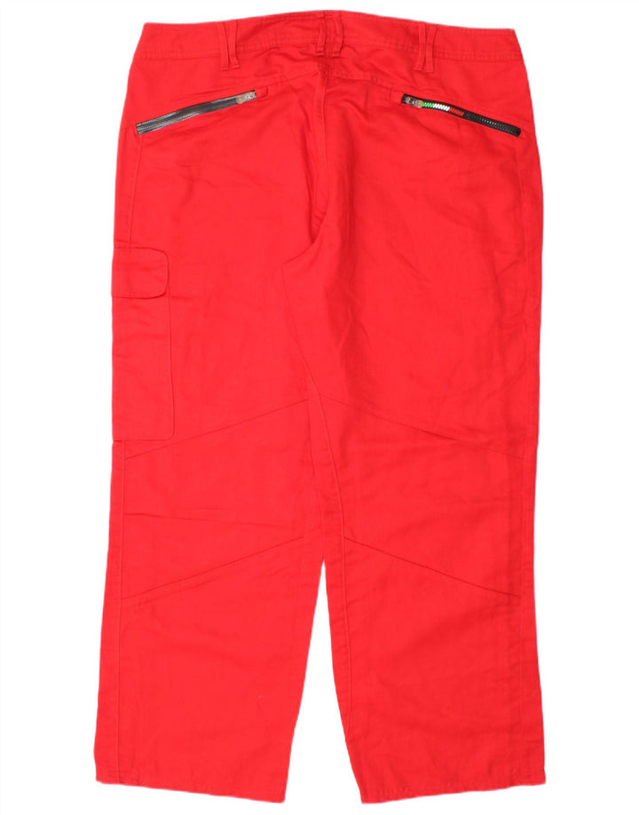 PUMA Pantalones cargo rectos para hombre W36 L28 Rojo