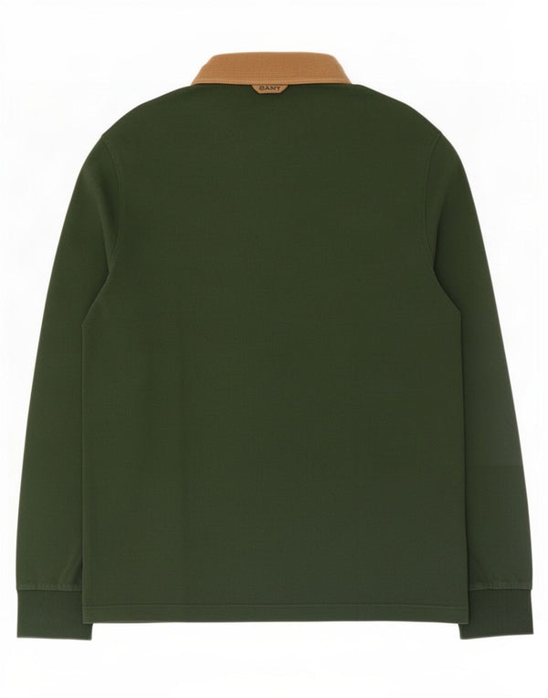 Gant Polo De Rugby De Manga Larga Y Ajuste Relajado para Hombre XL Algodón Verde