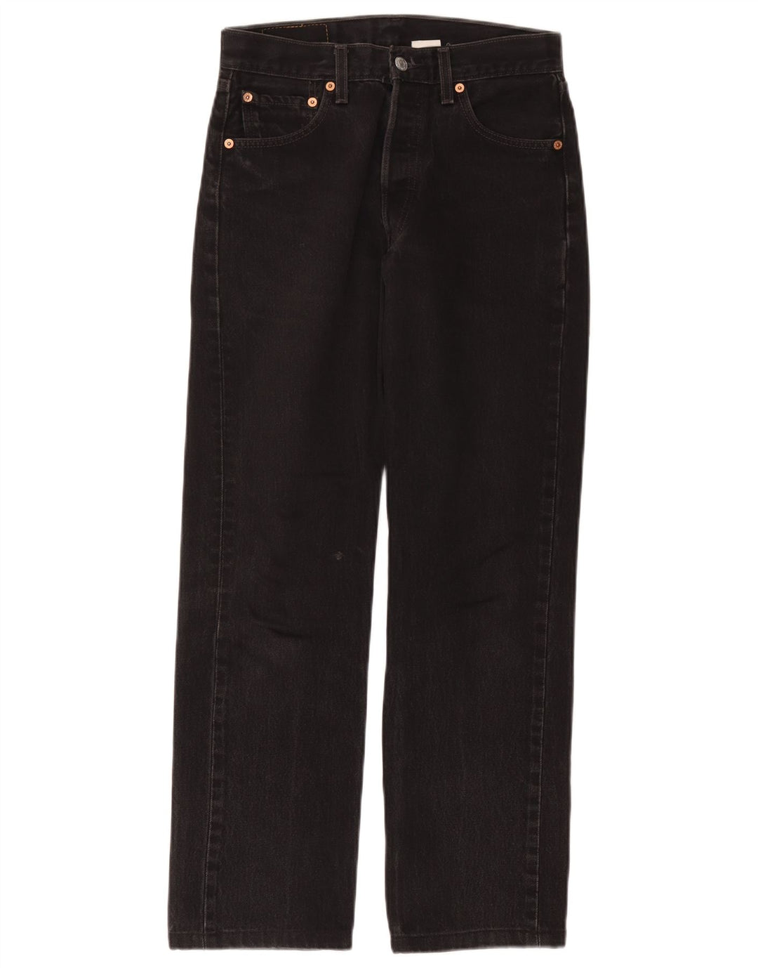 Levi's Mujer 501 Vaqueros Rectos W29 L28 Algodón Negro