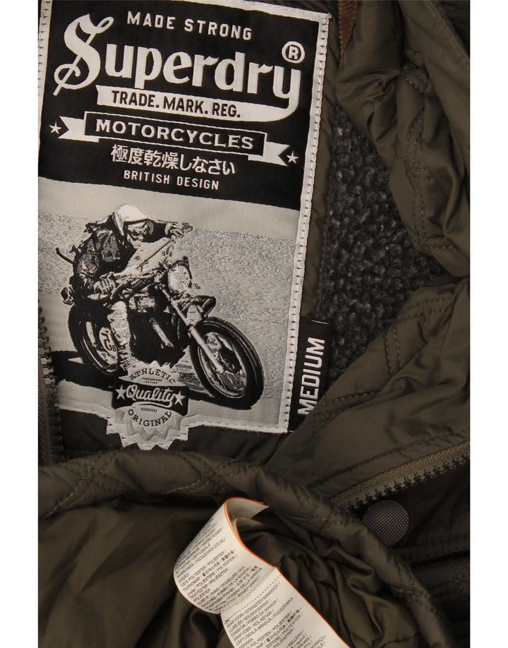 Superdry Chaqueta acolchada para hombre UK 38 Poliéster caqui medio