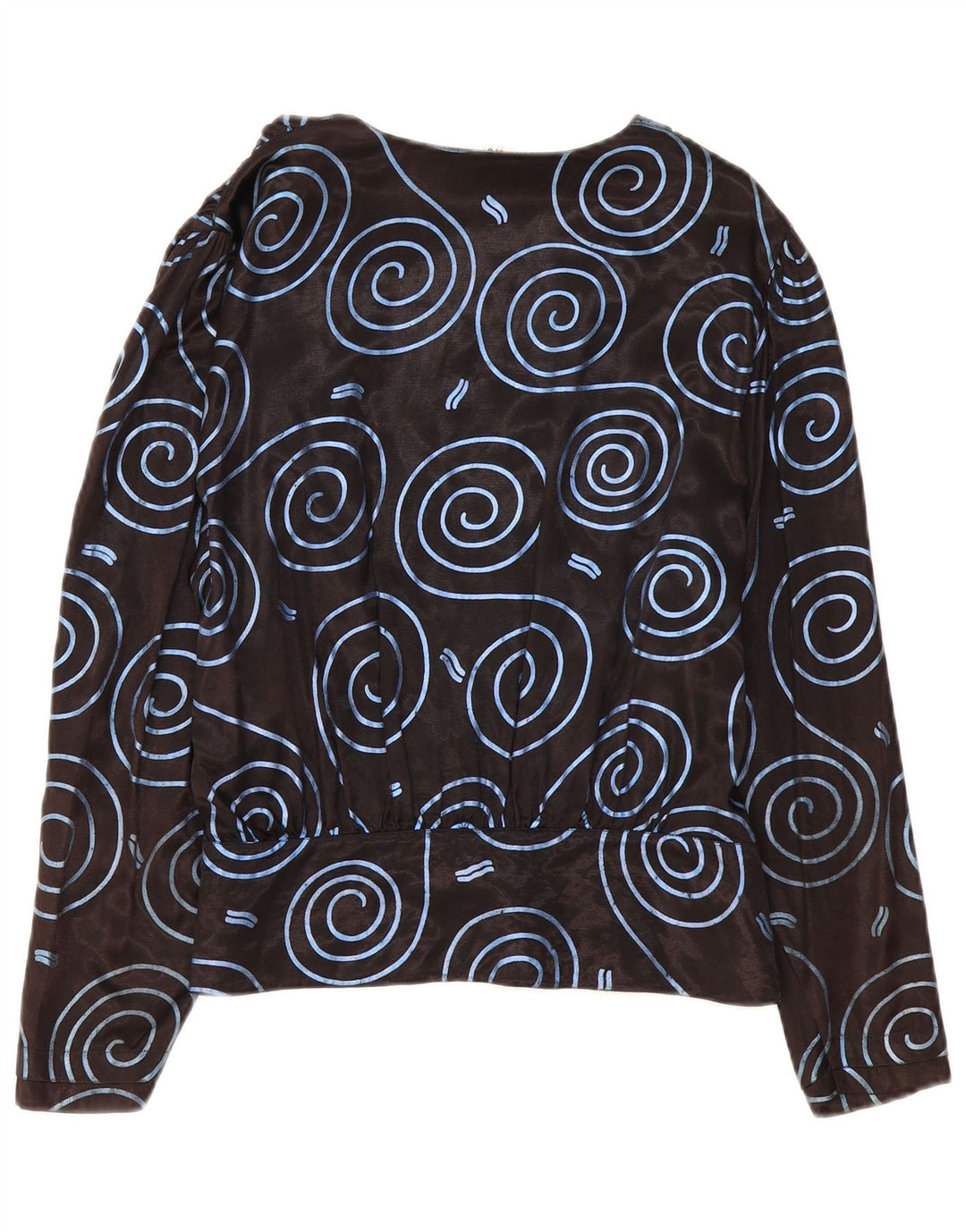 TRU Blusa camisera con patrón abstracto para mujer IT 42 Medium Black