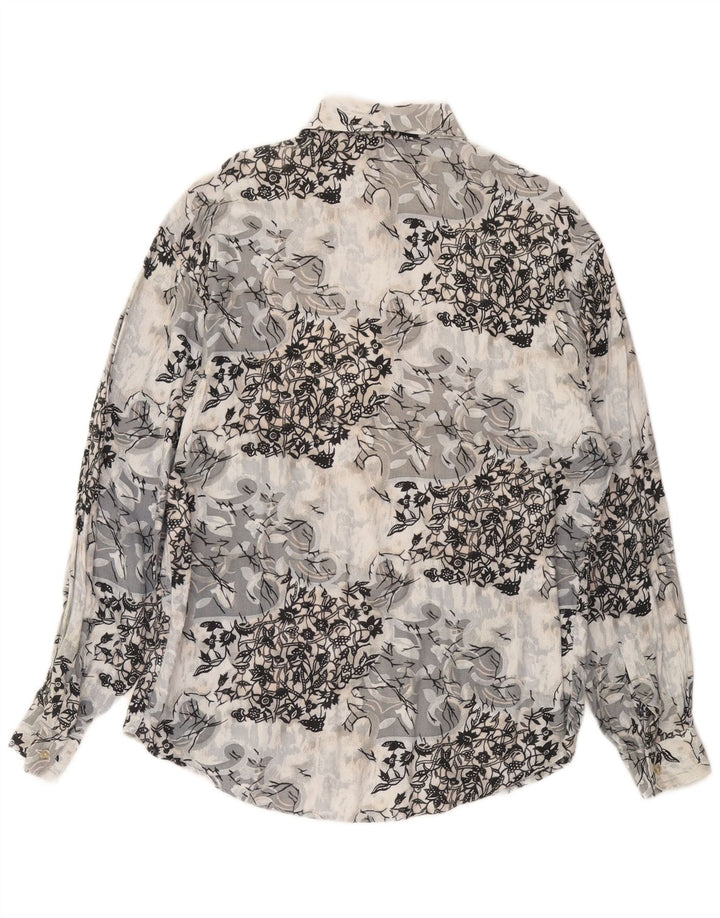 CRIVER Camisa Hombre Viscosa Floral Gris Medio