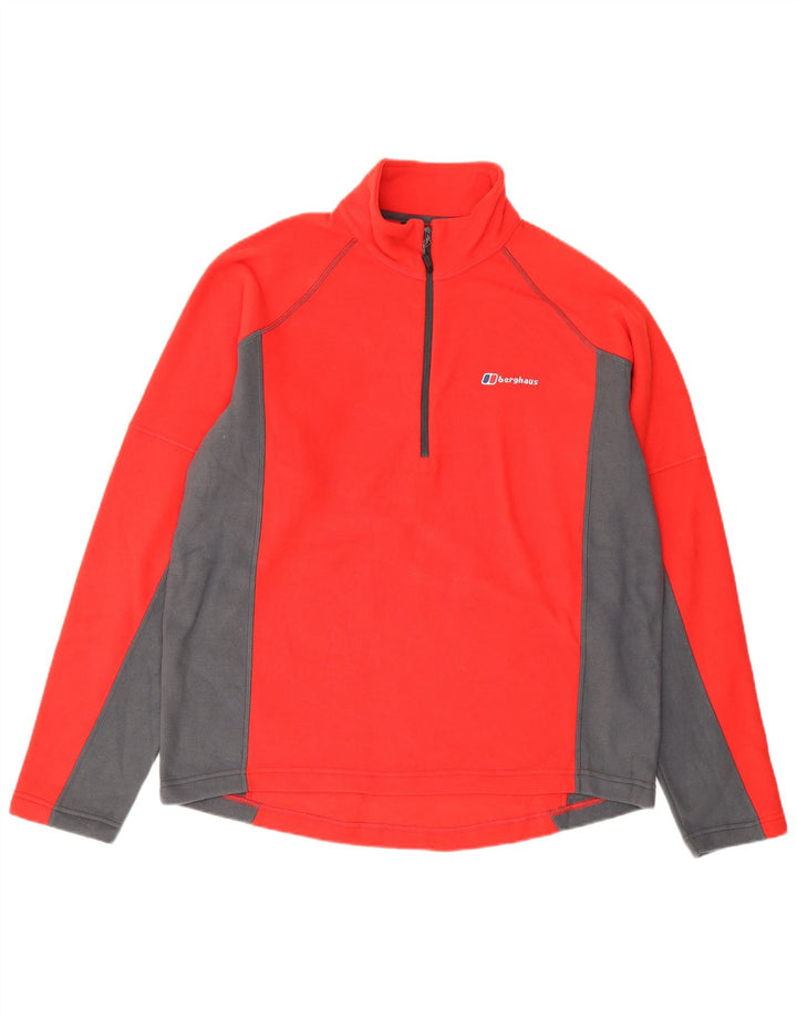 Berghaus Hombre Jersey De Forro Polar Con Cremallera Y Cuello Grande Poliéster Color Block Rojo