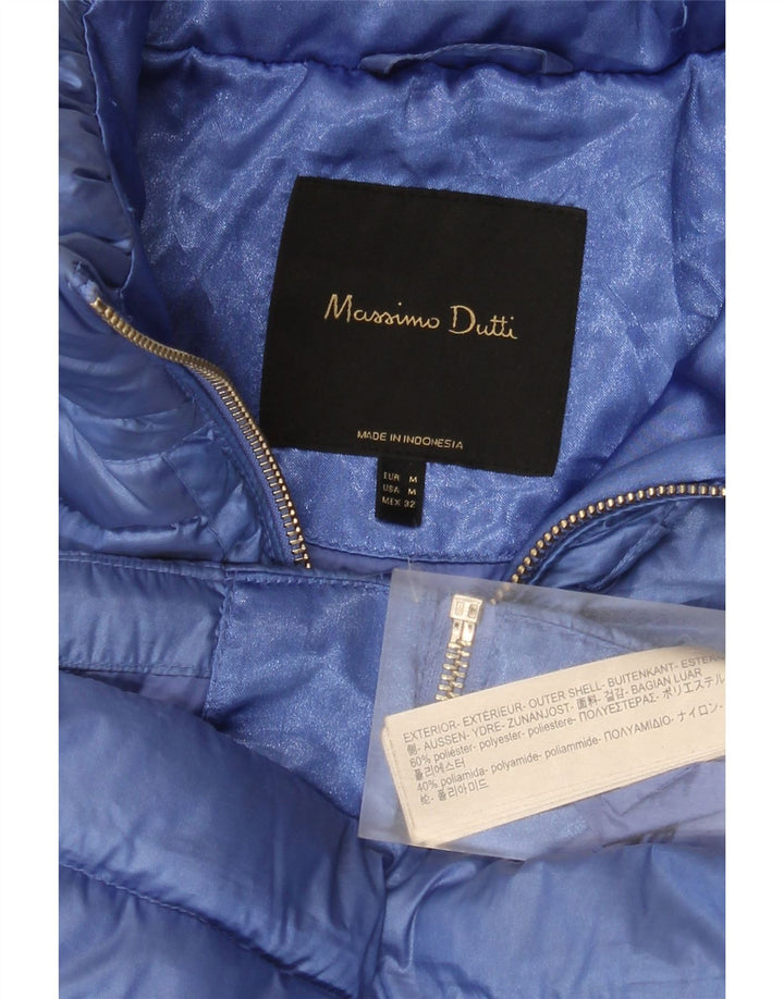 Massimo Dutti Chaqueta Acolchada Mujer UK 42 Azul Medio Poliéster