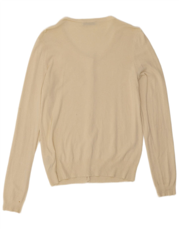 Liu Jo Suéter tipo cárdigan extragrande para mujer UK 10 Small Off White Viscosa